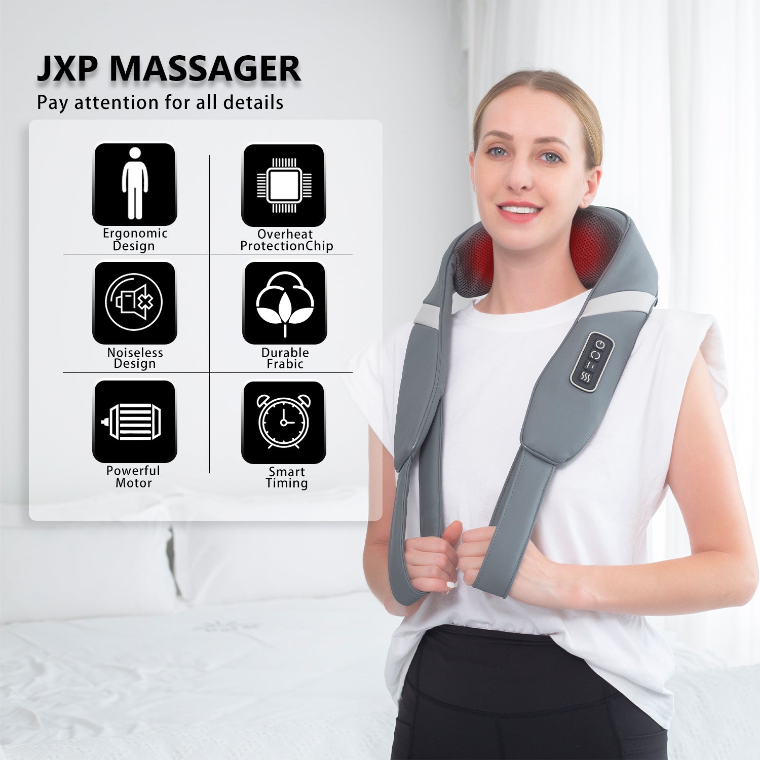 JXP Travel Massage Neck Pillow with Heat – jxpmassager